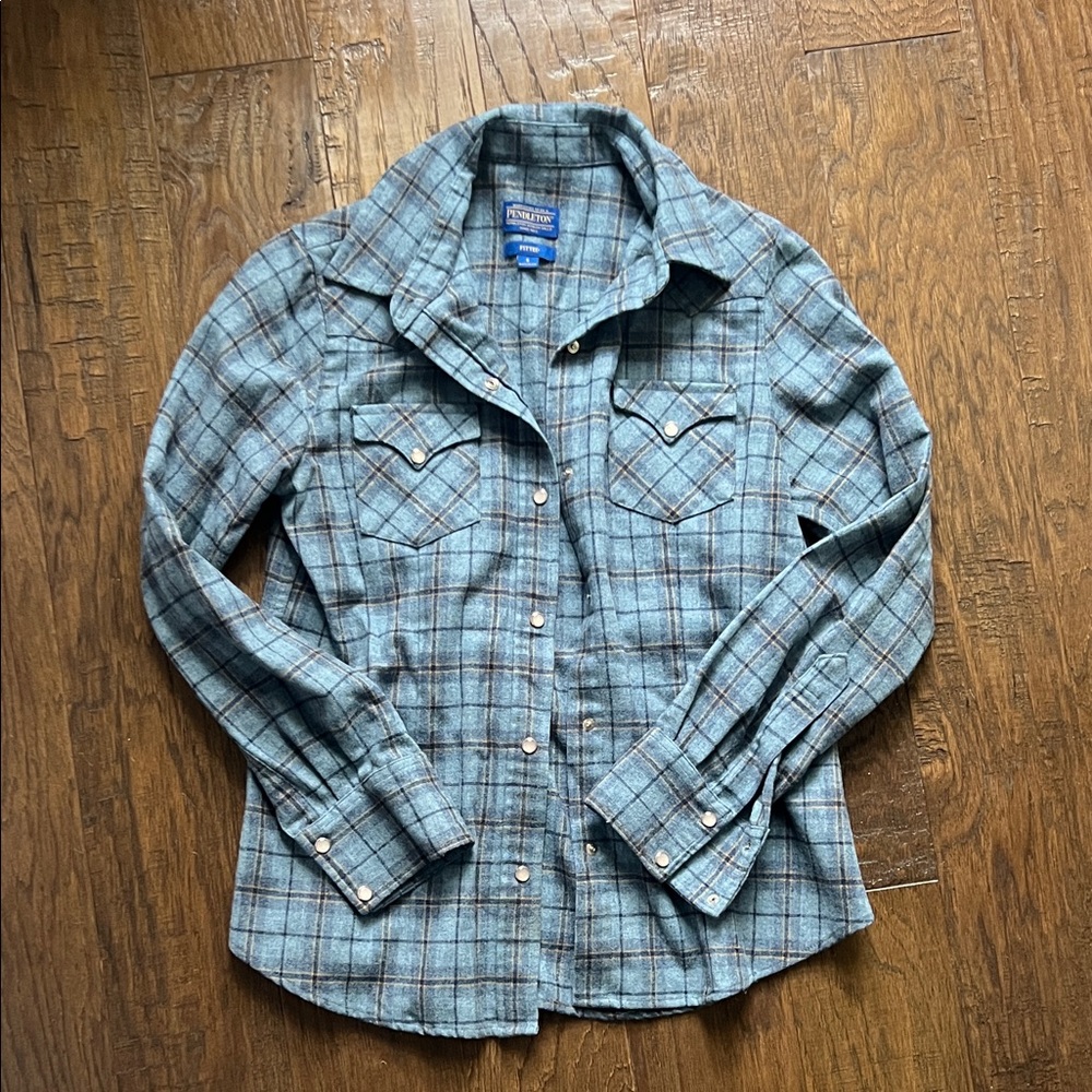 Pendleton Teal Plaid Western Shirt
